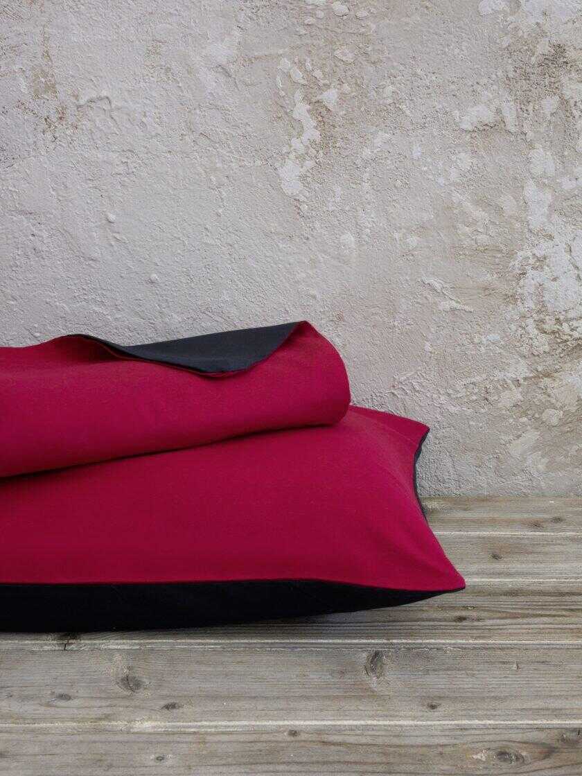 Σετ Παπλωματοθήκη Υπέρδιπλη Abalone - Ruby Red / Black