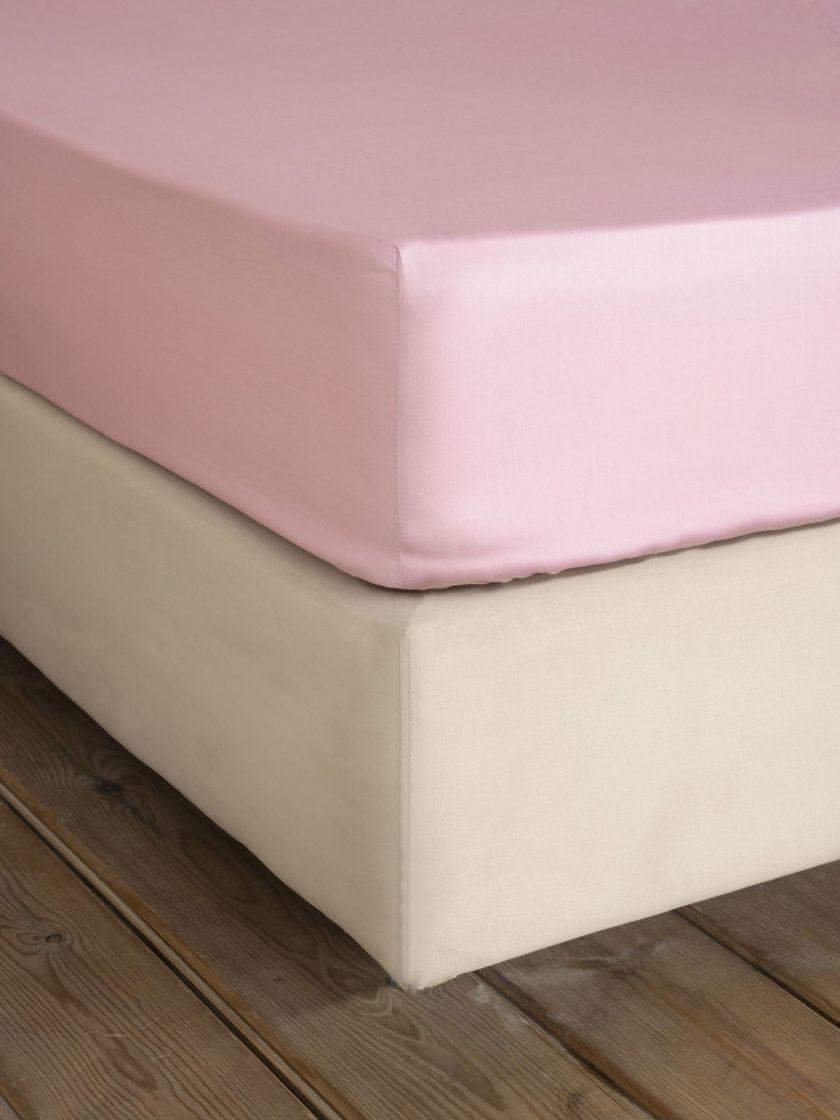 Σεντόνι Μονό με Λάστιχο Superior Satin - Soft Pink