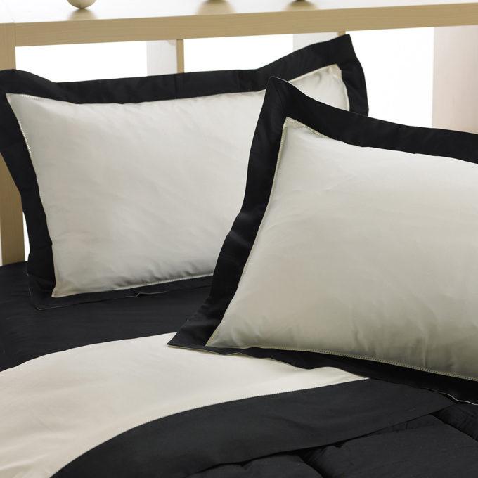 Σετ Παπλωματοθήκη Υπέρδιπλη 240x250 SATIN DE LUX BLACK/IVORY