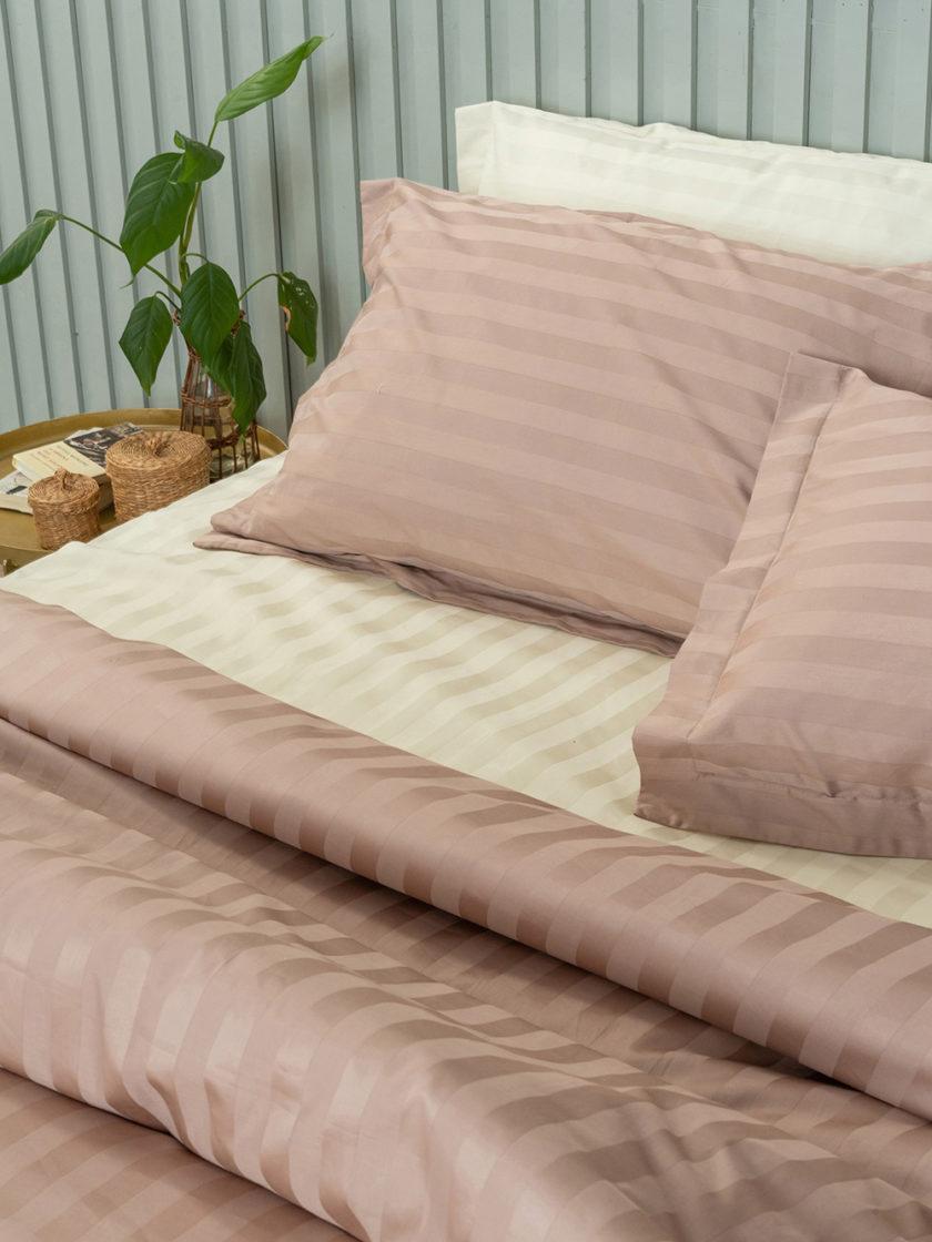 Σετ Υπέρδιπλα Σεντόνια 240x270 SATIN STRIPES ANTIQUE