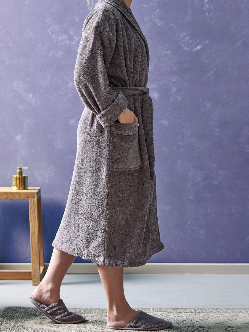 Σετ Μπουρνούζι με Παντόφλες Bath Collection PEARL GRIS XX-Large