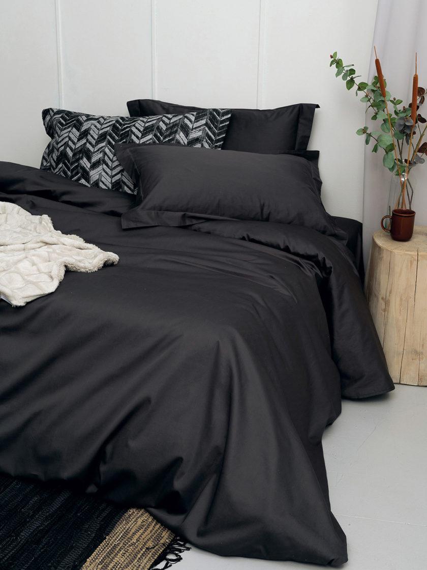 Ζεύγος Μαξιλαροθήκες Oxford 50x75 LUXE SATEEN COAL