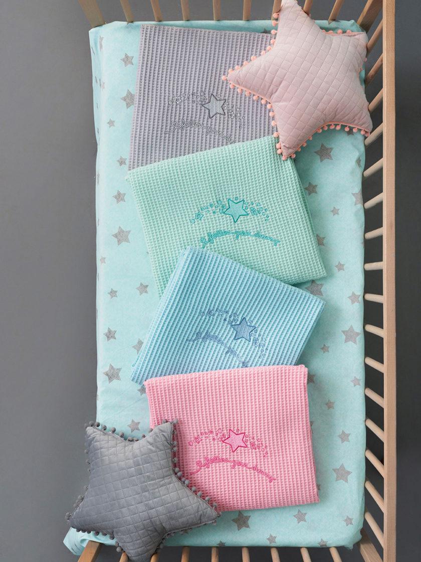 Κουβέρτα Πικέ Bebe Blankets 80x110 DREAMS CIEL