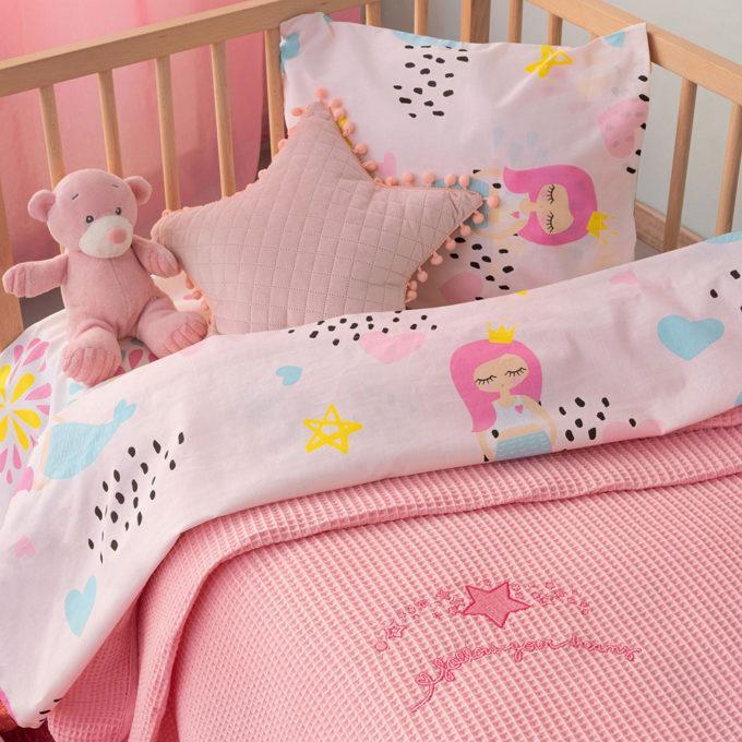 Κουβέρτα Πικέ Bebe Blankets 80x110 DREAMS PINK