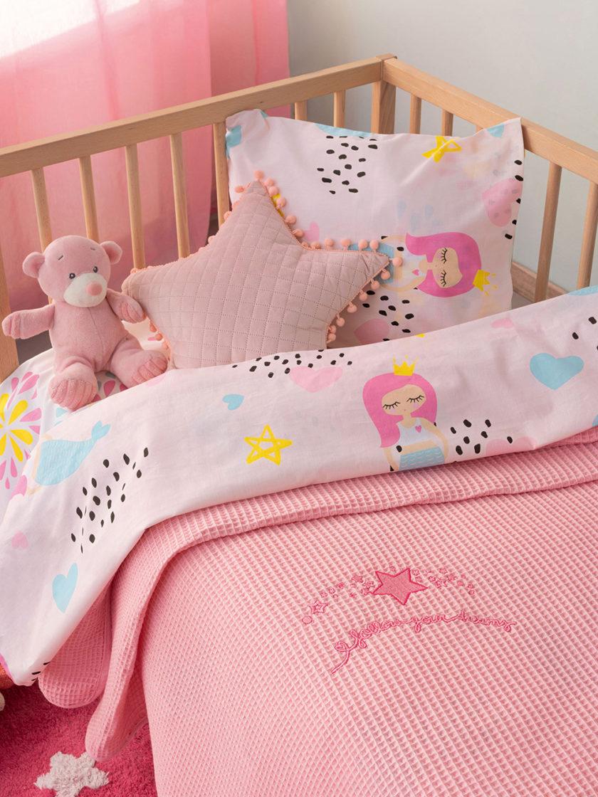 Κουβέρτα Πικέ Bebe Blankets 110x150 DREAMS PINK