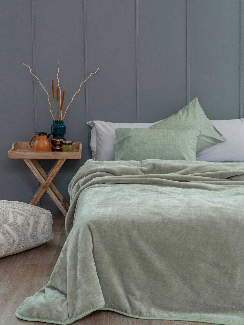 Κουβερτα Βελουτε 220x240 DREAM VELOUR/2 OLIVE