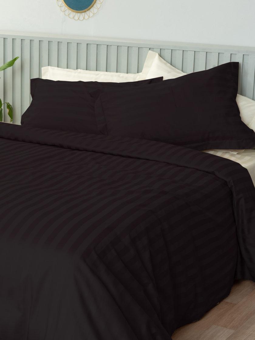 Σετ Υπέρδιπλα Σεντόνια 240x270 SATIN STRIPES HS BLACK