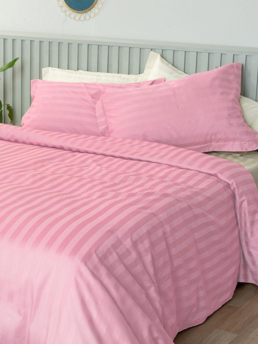 Σετ Υπέρδιπλα Σεντόνια 240x270 SATIN STRIPES HS ROSE