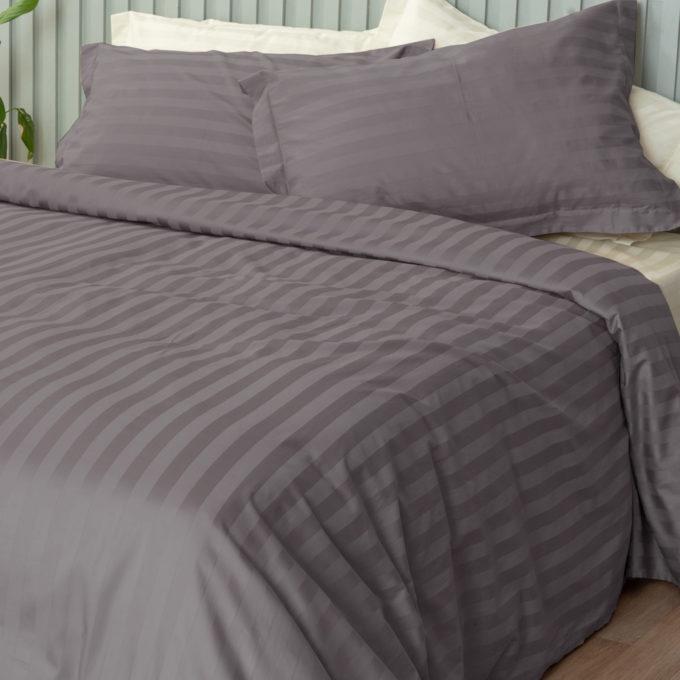 Ζευγος Μαξιλαροθηκες Oxford 50x75 SATIN STRIPES HS SILVER