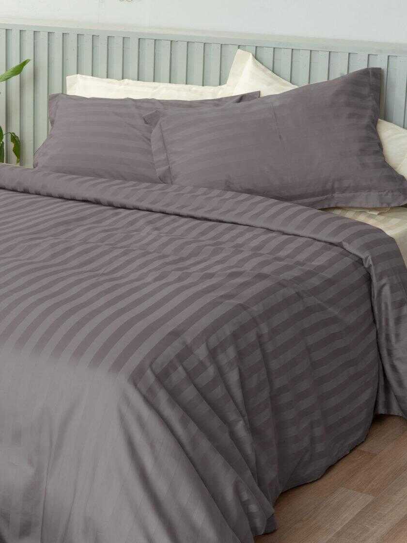 Ζευγος Μαξιλαροθηκες Oxford 50x75 SATIN STRIPES HS SILVER