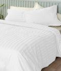 Ζευγος Μαξιλαροθηκες Oxford 50x75 SATIN STRIPES HS WHITE