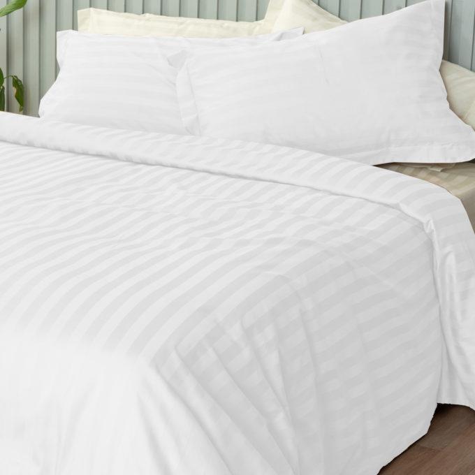 Ζευγος Μαξιλαροθηκες Oxford 50x75 SATIN STRIPES HS WHITE