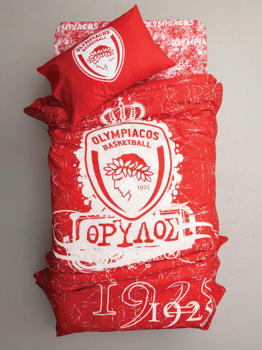 Σετ Μονά Σεντόνια Olympiacos B.C. 170x260 BC7 Χωρίς Λάστιχο