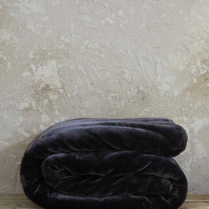 Κουβέρτα Βελουτέ Γίγας 240x260 Coperta - Black