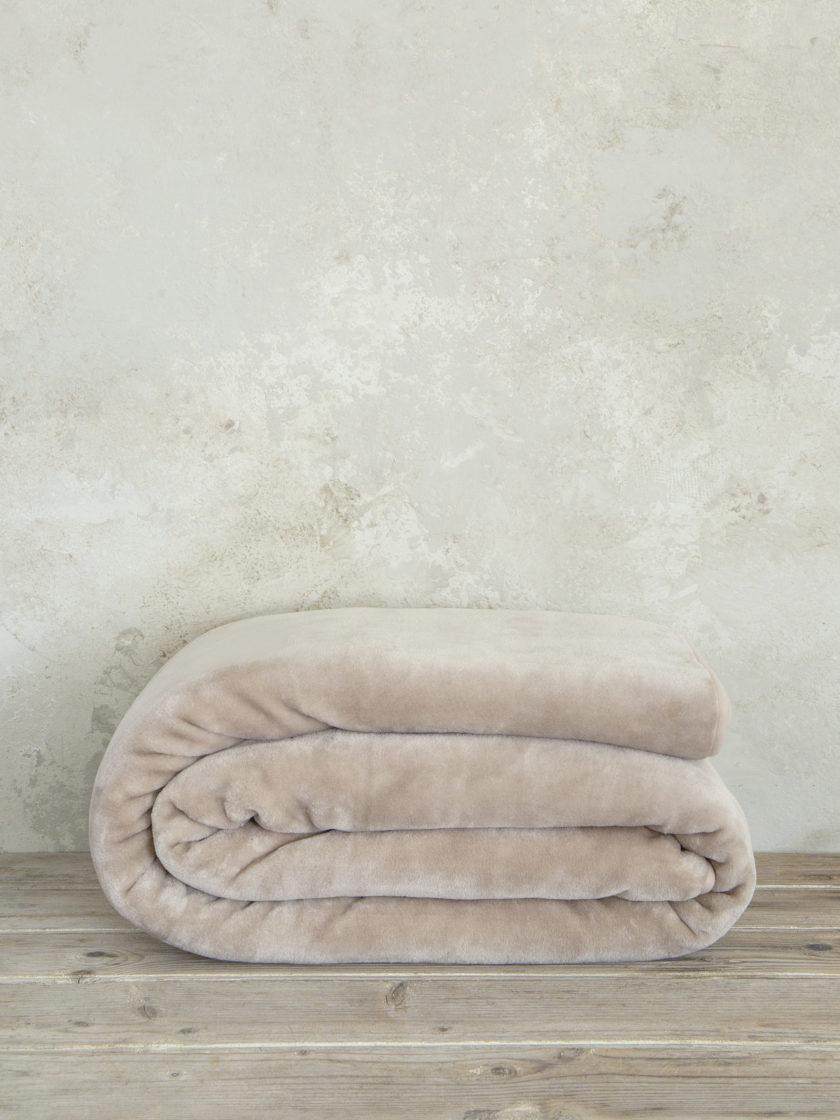 Κουβέρτα Βελουτέ Μονή 160x220 Coperta - Nude