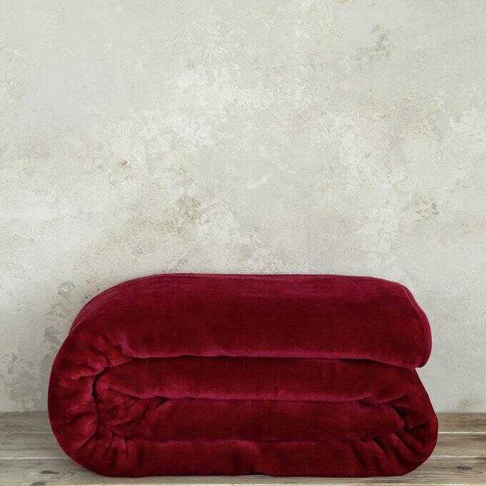 Κουβέρτα Βελουτέ Υπέρδιπλη 220x240 Coperta - Red