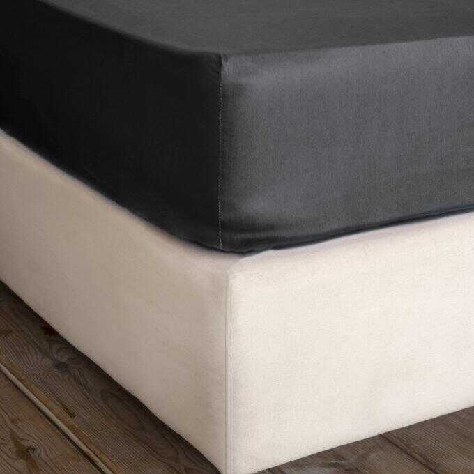 Σεντόνι Γίγας με Λάστιχο Superior Satin - Black