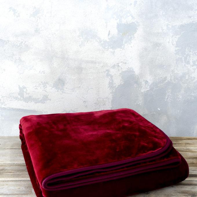 Κουβέρτα Βελουτέ Μονή 160x220 Coperta - Wine Red