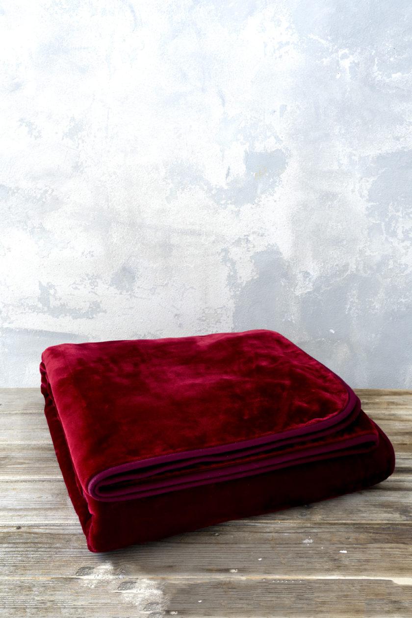 Κουβέρτα Βελουτέ Μονή 160x220 Coperta - Wine Red