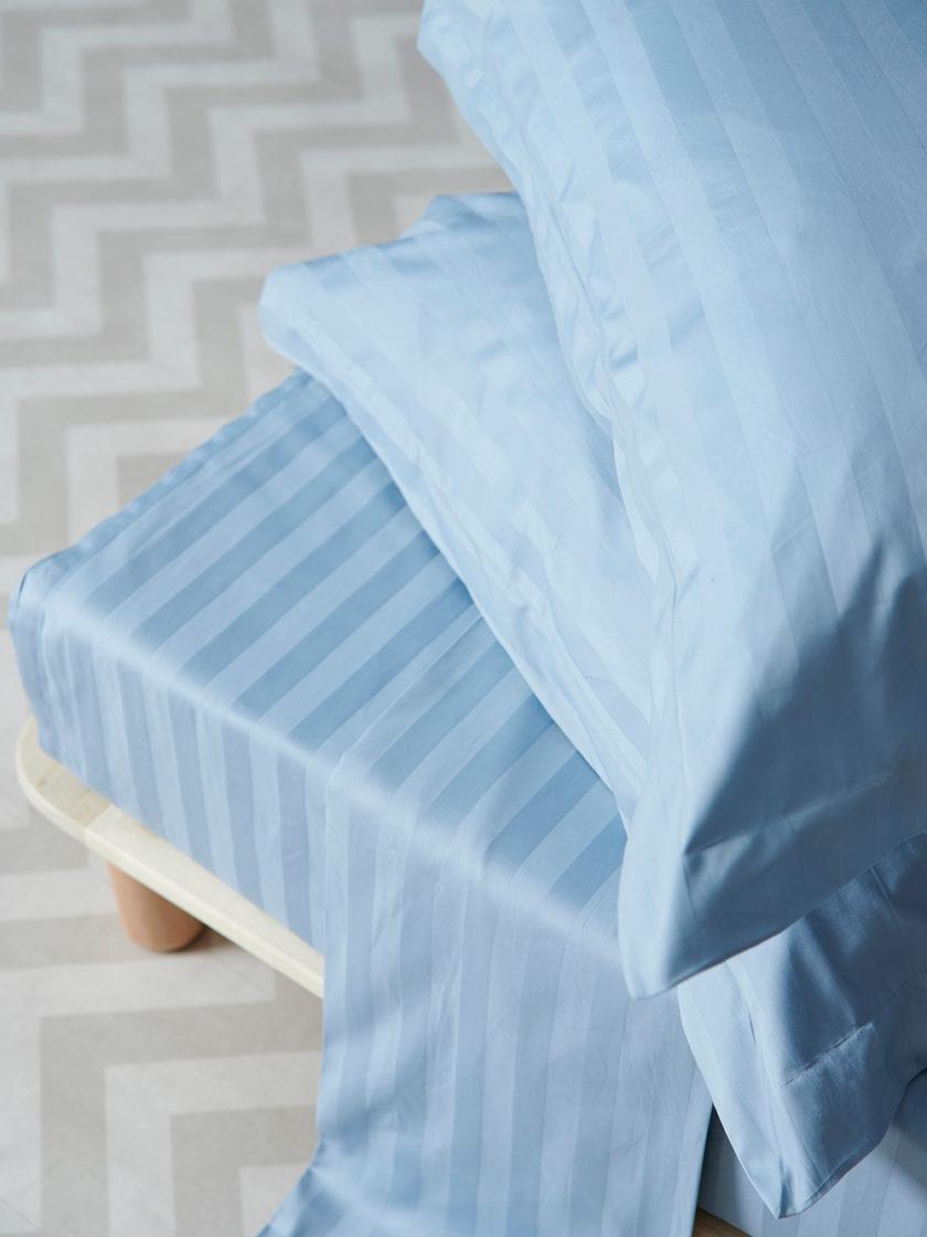 Σετ Παπλωματοθήκη Υπέρδιπλη 240x255 SATIN STRIPES BLUE