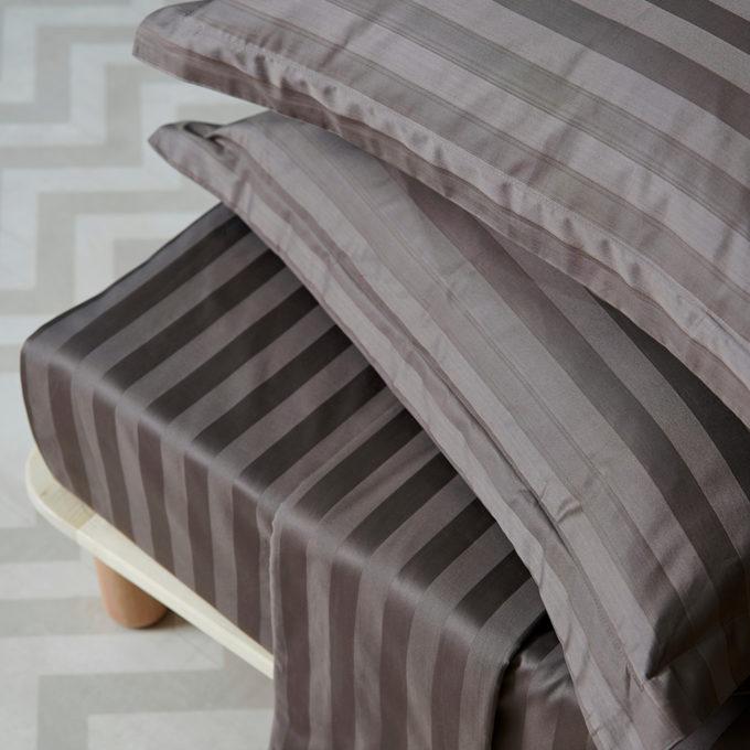 Σετ Υπέρδιπλα Σεντόνια 240x270 SATIN STRIPES CINDER