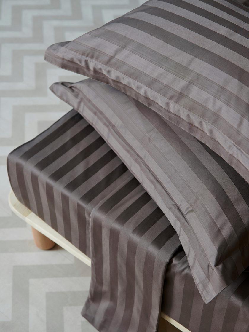 Σετ Υπέρδιπλα Σεντόνια 240x270 SATIN STRIPES CINDER