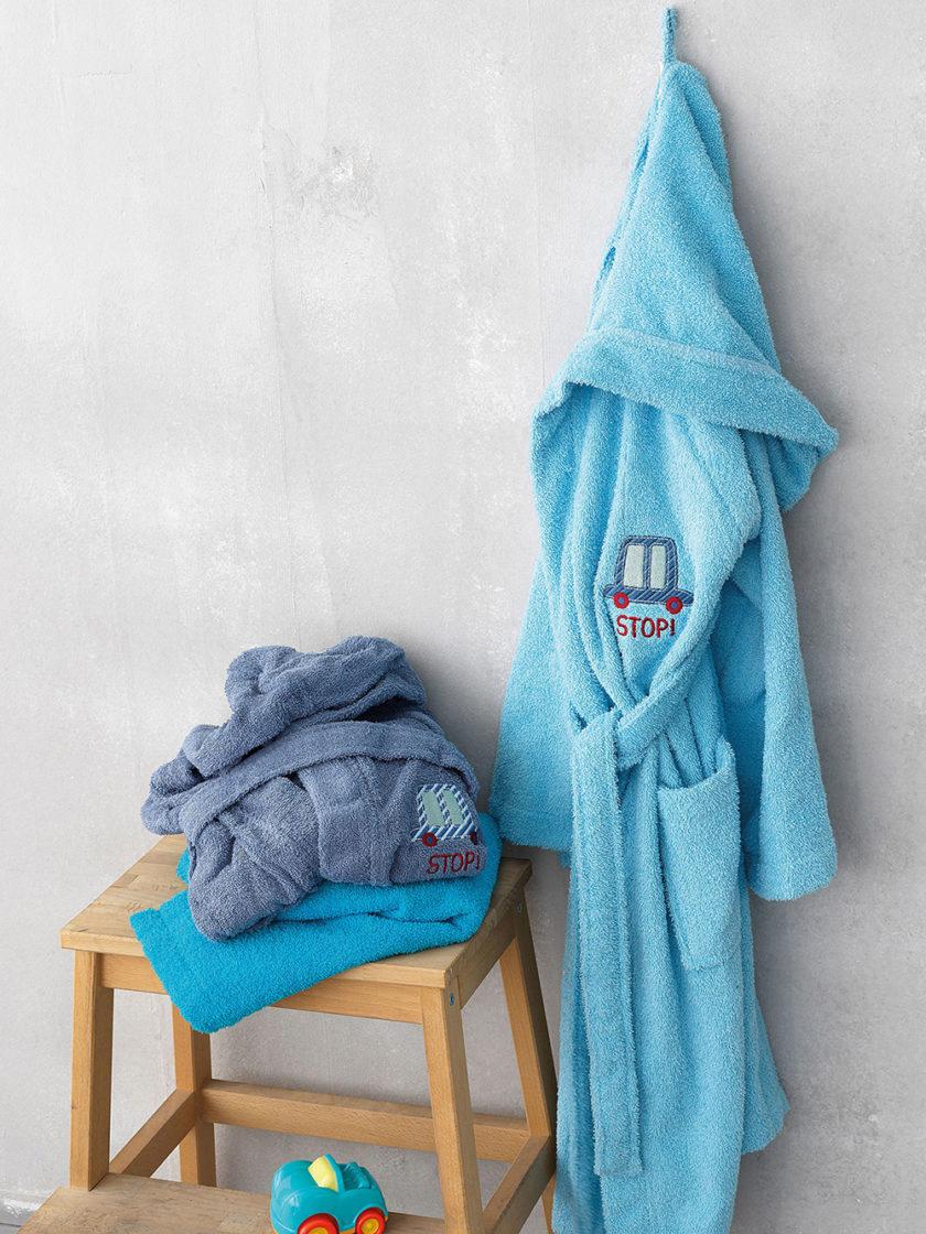 Μπουρνούζι με Κουκούλα Kids Bath STOP DENIM