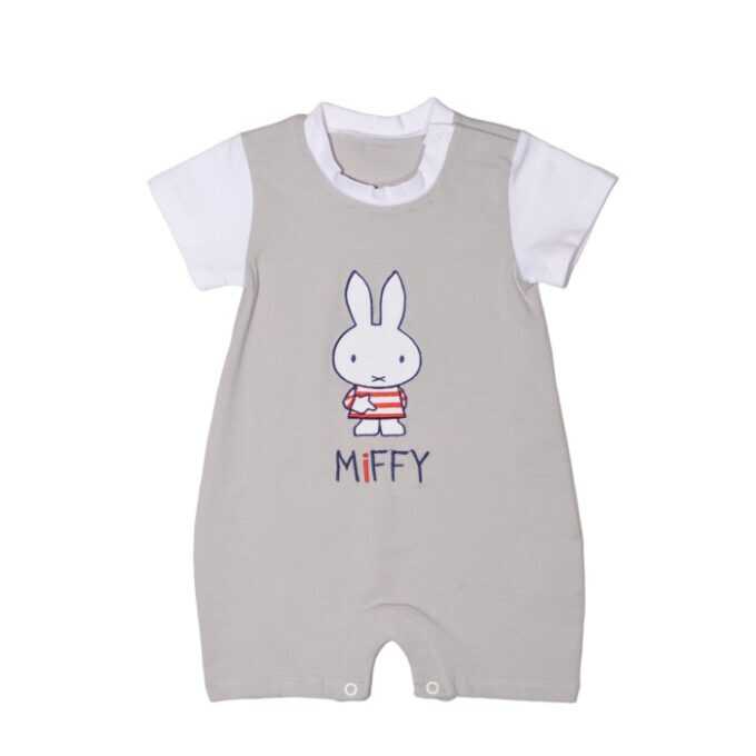 Miffy Des.15 Φορμάκι Καλοκαιρινό Γκρι Με Κέντημα 9-12 Mηνών/74 cm-1