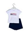 Nautica Des.10 Σετ T-Shirt & Shorts Jersey White/Navy 74cm 6-9 μηνών-1