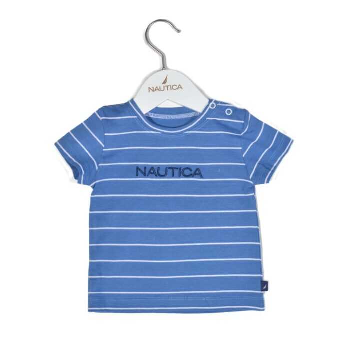 Nautica Des.11 T-Shirt Jersey Organic Μπλε Ριγέ 68cm 3-6 μηνών-1