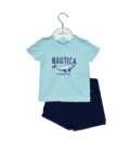 Nautica Des.13 Σετ T-Shirt & Shorts Jersey Mint/Navy 68cm 3-6 μηνών-1