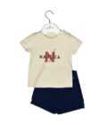 Nautica Des.14 Σετ T-Shirt & Shorts Jersey Beige/Navy 68cm 3-6 μηνών-1