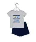 Nautica Des.15 Σετ T-Shirt & Shorts Jersey Grey/Navy 68cm 3-6 μηνών-1