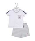 Nautica Des.15 Σετ T-Shirt & Shorts Jersey Organic Γκρι Ριγέ 68cm-1