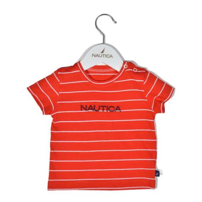 Nautica Des.16 T-Shirt Jersey Organic Κόκκινο Ριγέ 68cm 3-6 μηνών-1