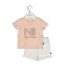 Nautica Des.16 Σετ T-Shirt & Shorts Jersey Salmon/Ecru 68cm 3-6 μηνών-1