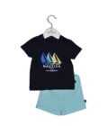 Nautica Des.18 Σετ T-Shirt & Shorts Jersey Navy/Mint 68cm 3-6 μηνών-1