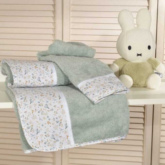 Oliver Baby σετ πετσέτες μέντα 2 τεμ σχέδιο 403-1 100% βαμβάκι 450 ΓΡΜ/ΤΜ - 30Χ50 70Χ120-1