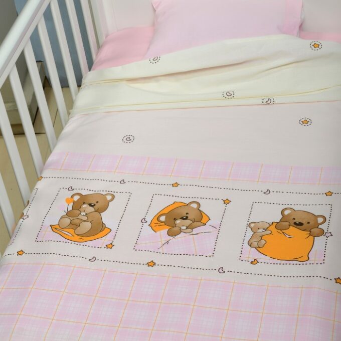 Oliver Baby Des.161 Σεντόνια Κούνιας Εμπριμέ Σετ 3 τμχ 110x160 & 30x40-1